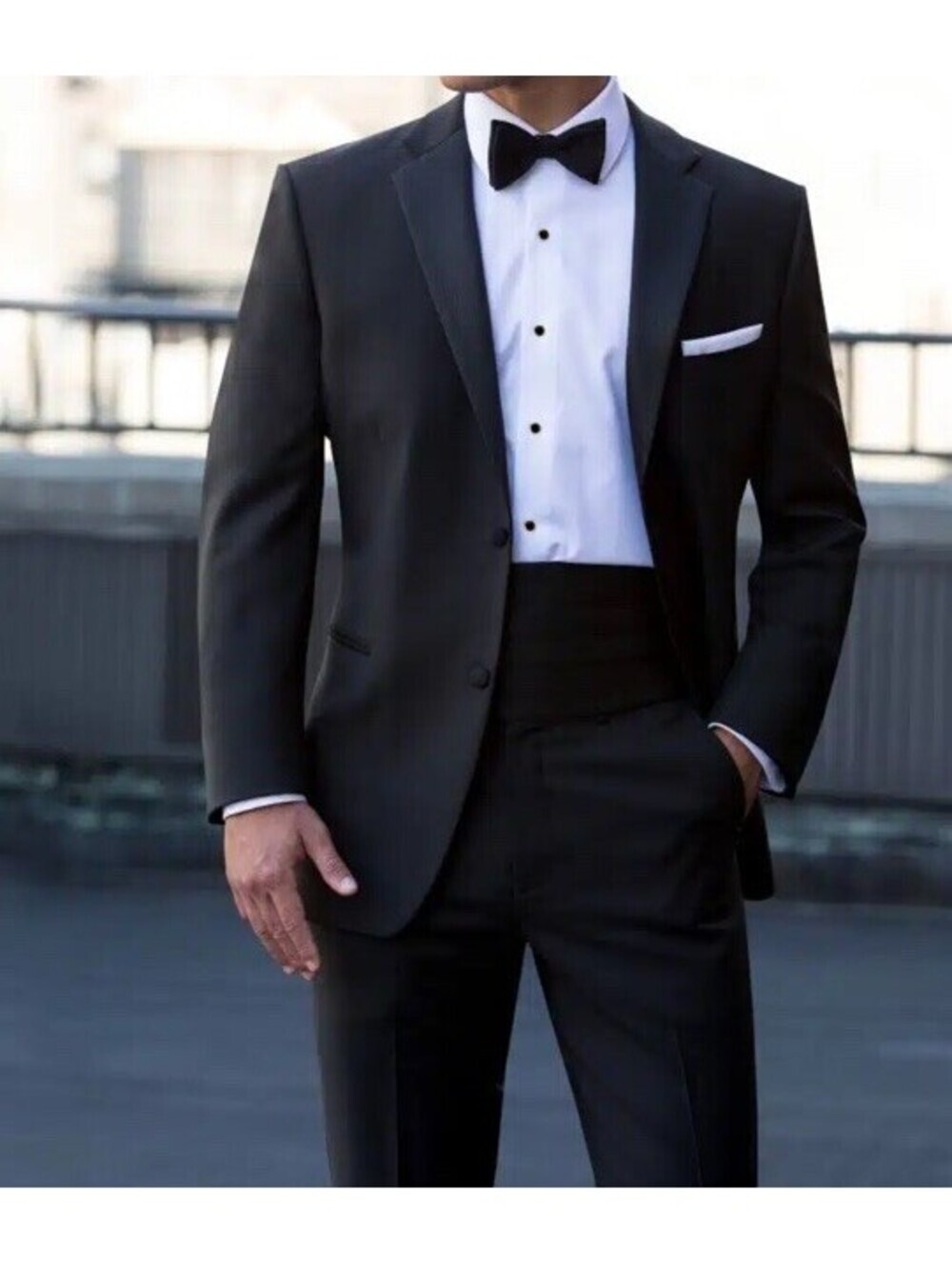 $425 Zanetti  Jacket Tuxedo Black Men’s 46 R NEW